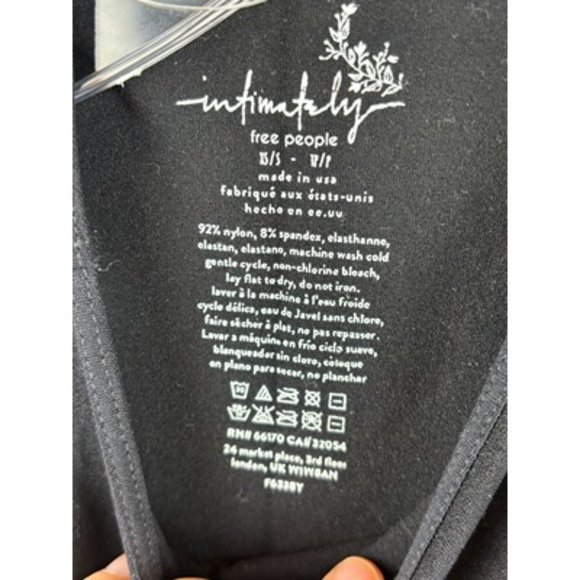 Free People Intimately Black Scalloped Muscle Cut Bodysuit Size XS - Picture 5 of 5